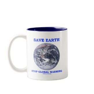 Save Earth Stop Global Warming (Blue Marble Earth) mug