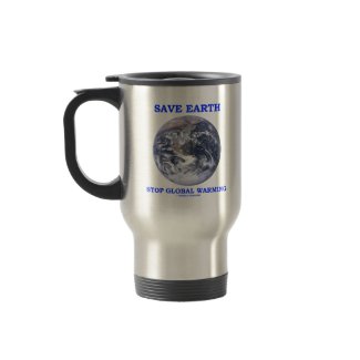 Save Earth Stop Global Warming (Blue Marble Earth) mug