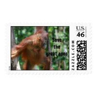 Save Great Apes postage stamp stamp