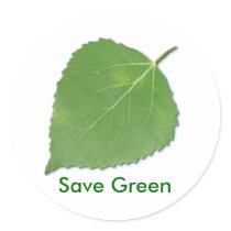 Save Green Reminder Sticker