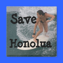 Save Honolua! Surfer Girl magnets