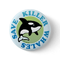 Save Killer Whales Pinback Buttons
