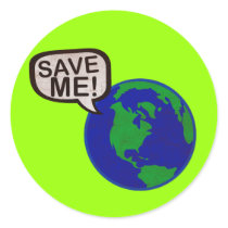 Save Me - Earth Round Stickers