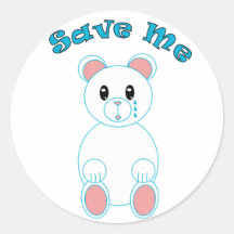 Save Me Polar Bear Sticker