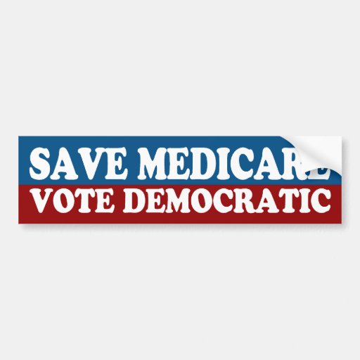 Save Medicare, Vote Democratic Bumper Sticker