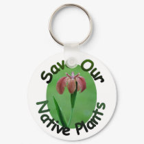 Save Native Plants Red LA Iris Keychain