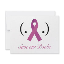 SAVE OUR BOOBS CUSTOM INVITATIONS