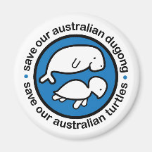 Save our dugong & turtles fridge magnet
