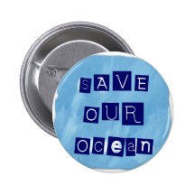 Save Our Ocean Watery Blue Background Button