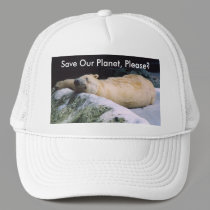 Save Our Planet Polar Bear cap hats by nwillens Save Our Planet Polar Bear cap hats