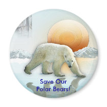 Save Our Polar Bears! Magnet by RavenSpiritPrints Save Our Polar Bears! Magnet