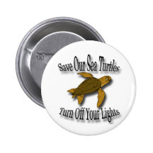 Save Our Sea Turtles black Pinback Button