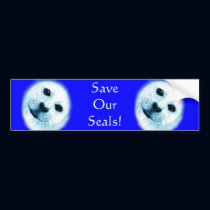 'Save our Seals' Baby Harp Seal bumper stickers