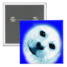 'Save our Seals' Baby Harp Seal Pinback Buttons
