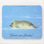 "Save Our Seals" Harp Seal Wildlife Mousepad