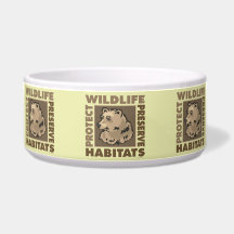 Save, Protect Bears Dog Food Bowl