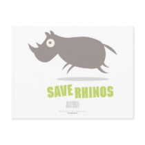 Save Rhinos Postcard by AnimalAdvocate Save Rhinos Postcard