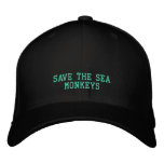 SAVE SEA MONKEYS - HAT EMBROIDERED BASEBALL CAPS