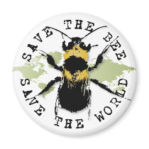 Save The Bee...Save The World! Fridge Magnet