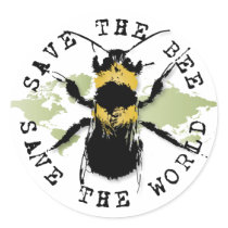 Save The Bee...Save The World! Stickers by yogaspeak Save The Bee...Save The World! Stickers
