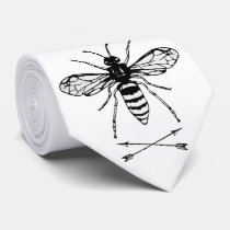cool, bees, funny, activism, arrows, environment, humor, hipster, save the bees, funny ties, honey, beekeeper, insect, organic, green, save, bee, environmentalist, fun, tie, Tie with custom graphic design