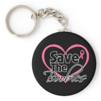 Save The Boobies (Heart) Breast Cancer Key Chain
