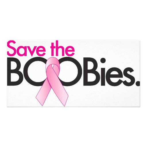 save the boobs personalized photo card