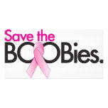 save the boobs personalized photo card