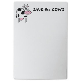Save the Cows Cute Animal Rights Post-it® Notes