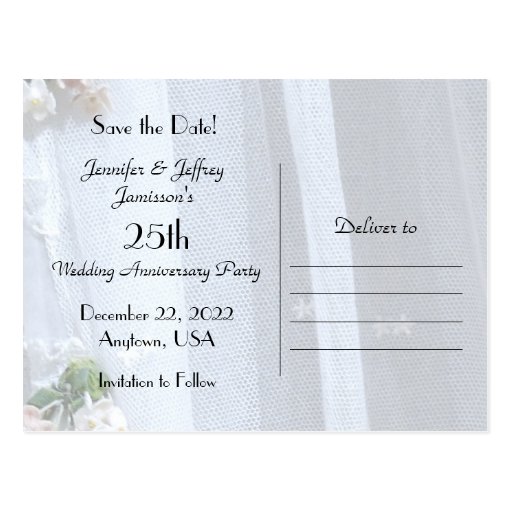 Save The Date 25th Anniversary Announcement Postcard Zazzle