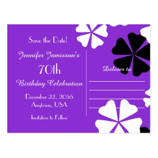 Save the Date 70th Birthday Celebration Postcard