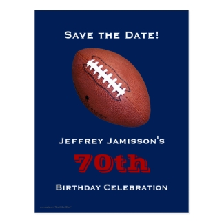 Save the Date 70th Birthday Football Postcard