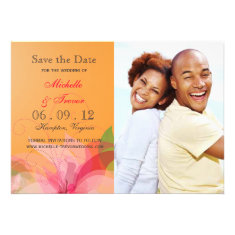 Save the Date - Abstract Floral Photo Invites