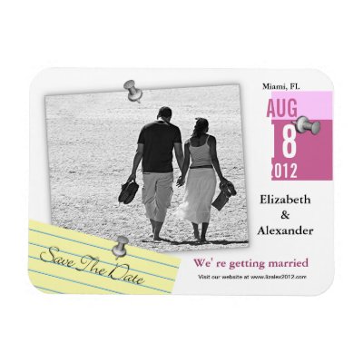 Save The Date Add photo Magnet Note Pin
