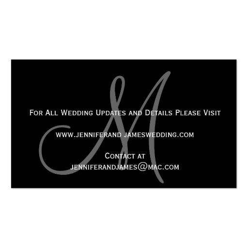 Save the Date and Wedding Website Card Business Card Templates (back side)