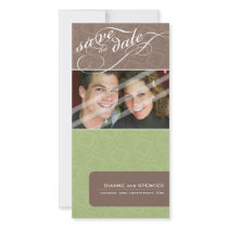 SAVE THE DATE ANNOUNCEMENT :: fancy text 12 Personalized Photo Card