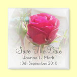 Save The Date Announcement Magnet Pink Rose