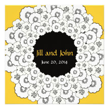 Save the Date Announcement Yellow Floral