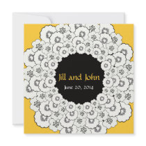 Save the Date Announcement Yellow Floral