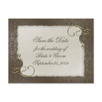 Save the Date - Antique Scrolls postcards by AJsGraphics Save the Date - Antique Scrolls postcards