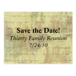 Save the Date Antique Shabby Family Reunion Post Cards