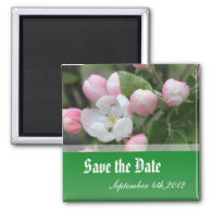 save the date, apple flowers fridge magnet