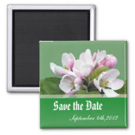 save the date, apple flowers magnet