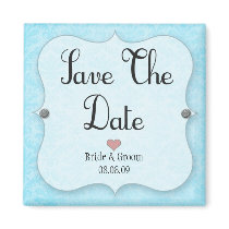 save the date aqua magnets