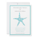 Save the Date Aqua Turquoise Starfish Announcement zazzle_invitation