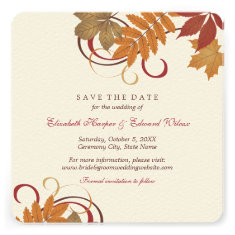 Save the Date | Autumn Falling Leaves Announcement