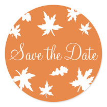 Save the Date Autumn Leaves Envelope Sticker Seal by hummingbirdcake Save the Date Autumn Leaves Envelope Sticker Seal