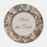 Save the date autumn leaves victorian magnet