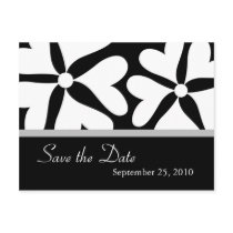 Save the Date - B&W Wedding Postcard by mazarakes Save the Date - B&W Wedding Postcard