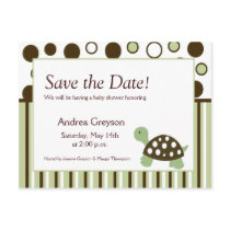SAVE THE DATE Baby Shower Mod Dot Turtle Postcards